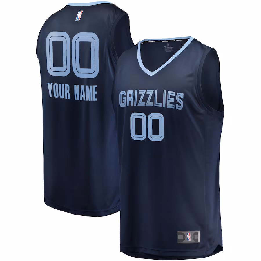 Men's Memphis Grizzlies Fanatics Navy Fast Break Custom Replica Jersey - Icon Edition - Jersey