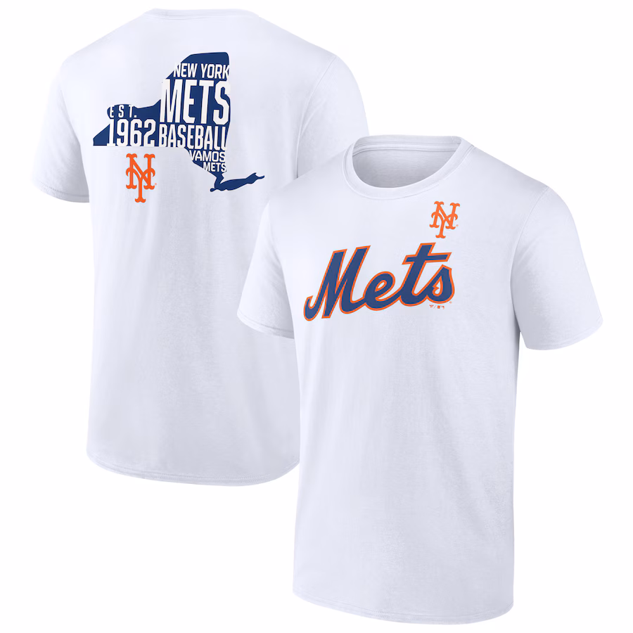 Men's New York Mets White Team Hot Shot T-Shirt - Jersey