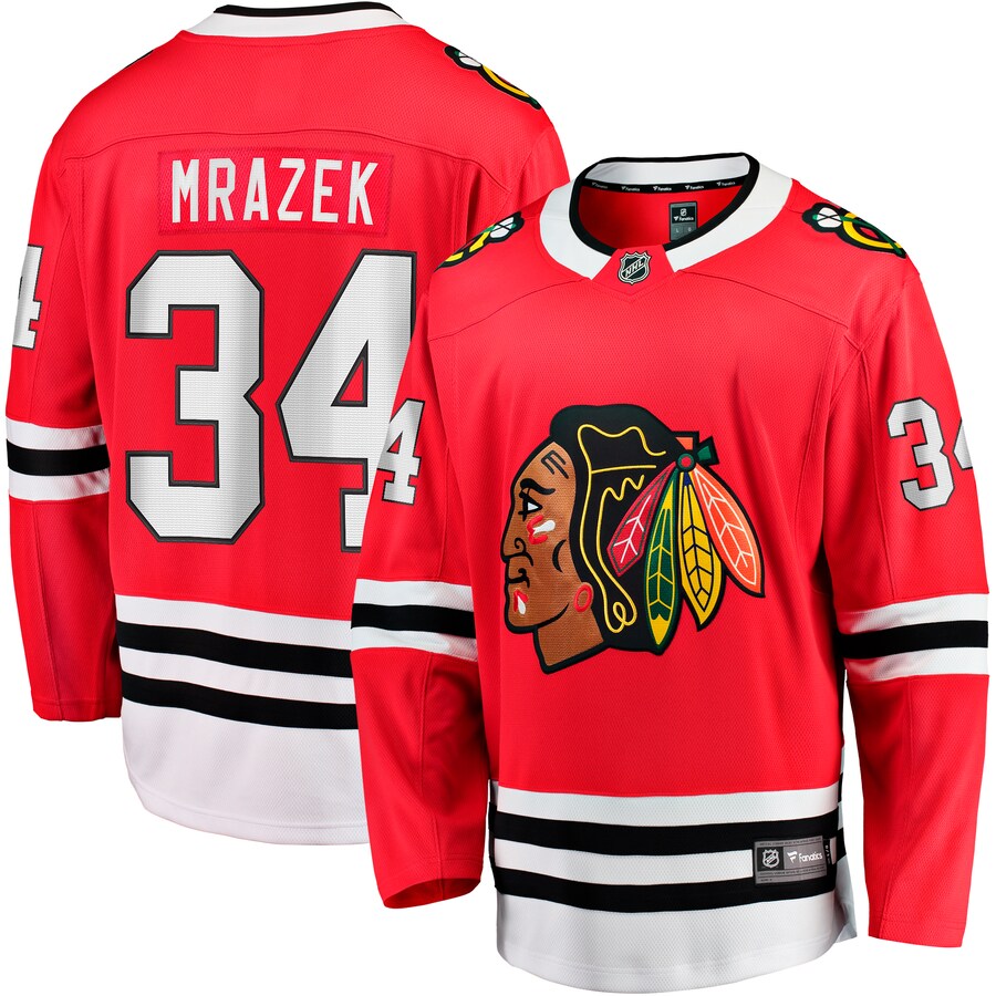 Men's Chicago Blackhawks Petr Mrazek Fanatics Branded Red Home Breakaway Jersey - Jersey
