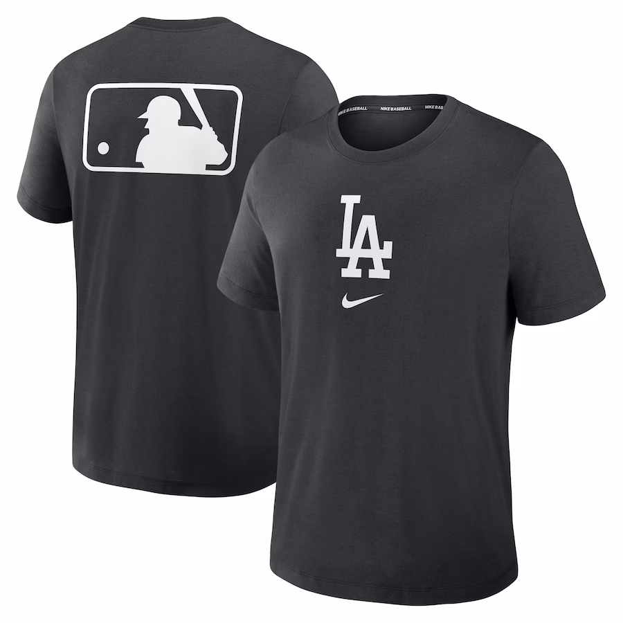 Men's Los Angeles Dodgers Nike Black Authentic Collection Early Work Tri-Blend Performance T-Shirt - Jersey