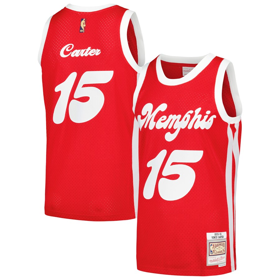 Men's Memphis Grizzlies Vince Carter Mitchell & Ness Red  2015/16 Hardwood Classics Swingman Jersey - Jersey