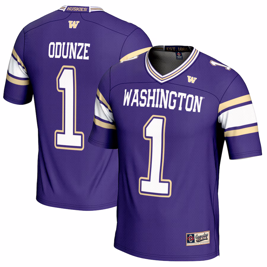 Rome Odunze Washington Huskies GameDay Greats Youth NIL Player Football Jersey - Purple - Jersey