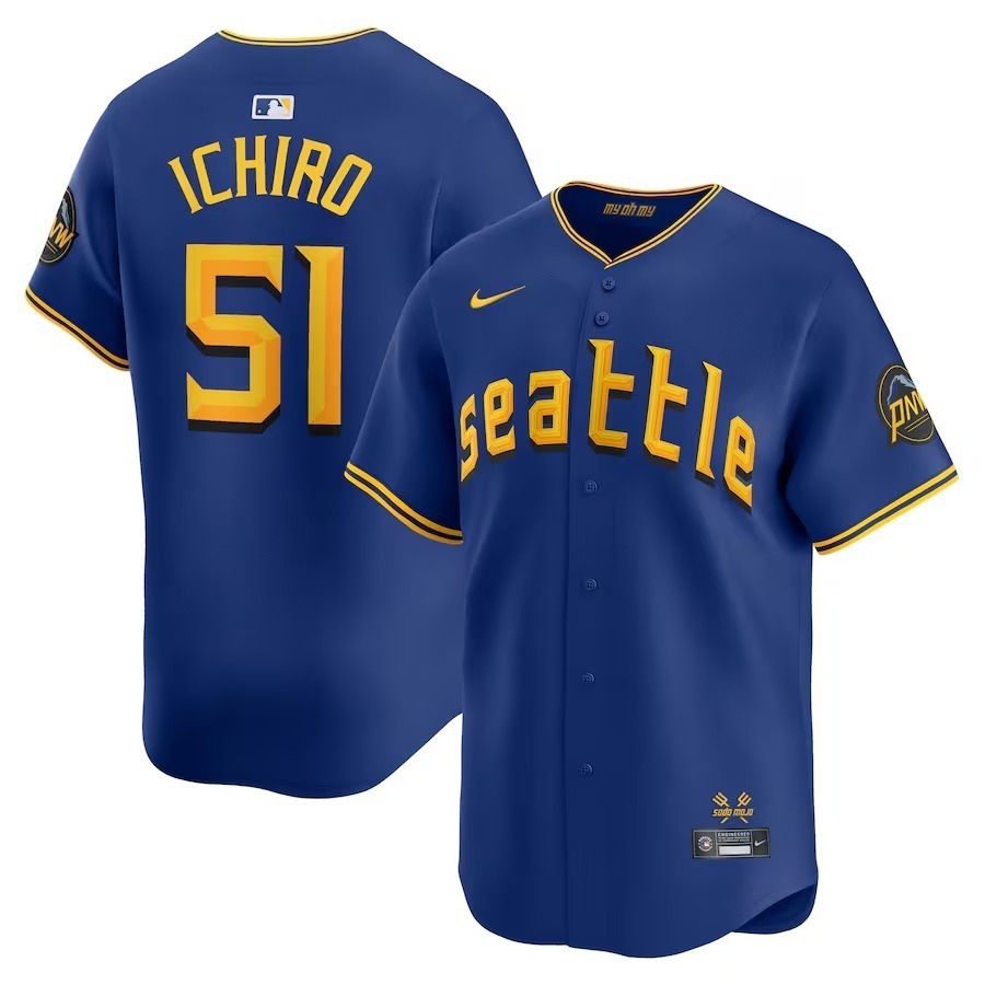 Men's Seattle Mariners Ichiro Suzuki Nike Royal City Connect Retired Player Jersey - Jersey