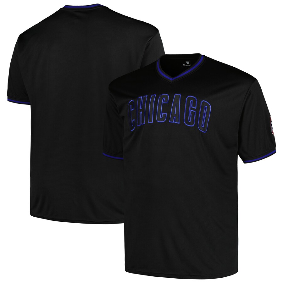 Men's Chicago Cubs Profile Black Big & Tall Pop Fashion Jersey - Jersey