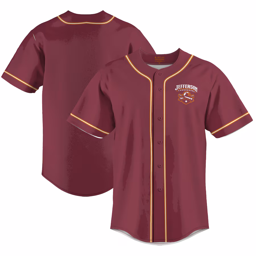 Youth ProSphere Maroon Jefferson Community College Cannoneers  Baseball Jersey - Jersey