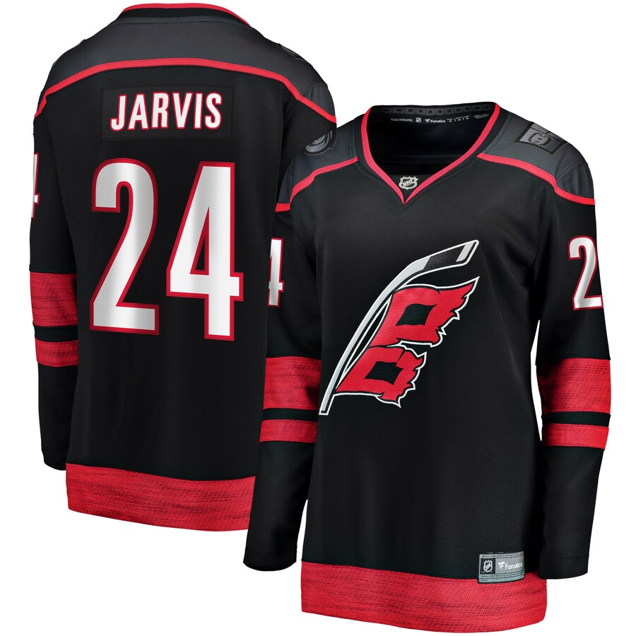 Women's Carolina Hurricanes Seth Jarvis Fanatics Branded Black Home Breakaway Player Jersey - Jersey