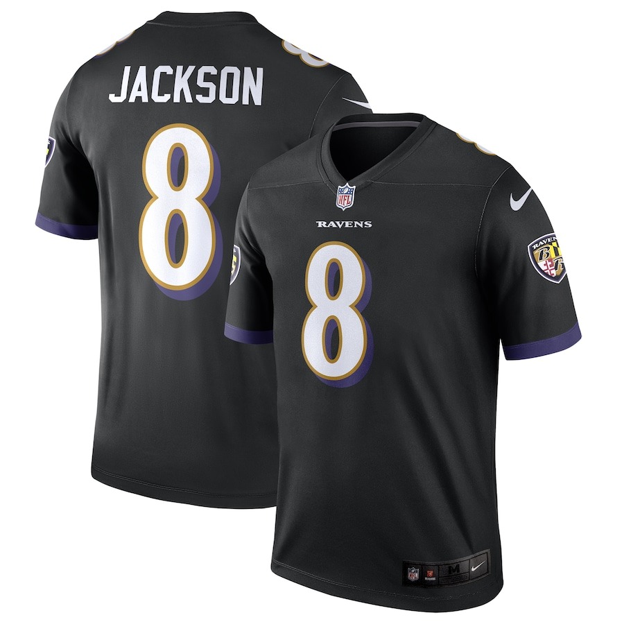 Men's Baltimore Ravens Lamar Jackson Nike Black Legend Jersey - Jersey