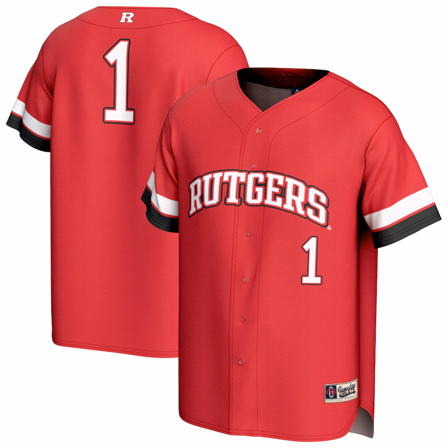 Unisex GameDay Greats #1 Scarlet Rutgers Scarlet Knights Lightweight Collegiate Baseball Fashion Jersey - Jersey