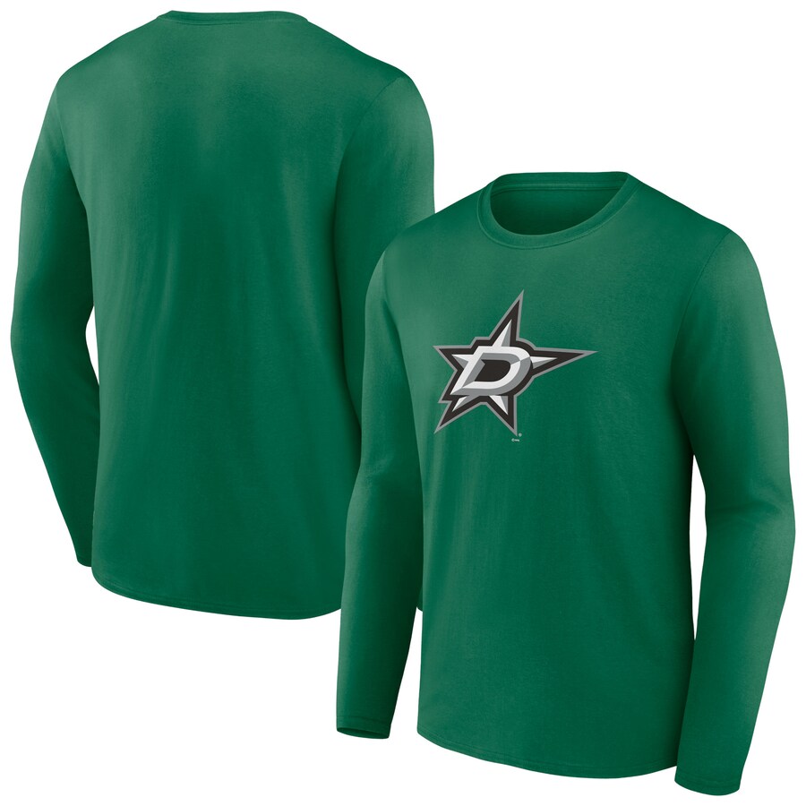 Men's Dallas Stars Kelly Green Primary Logo Team Long Sleeve T-Shirt - Jersey