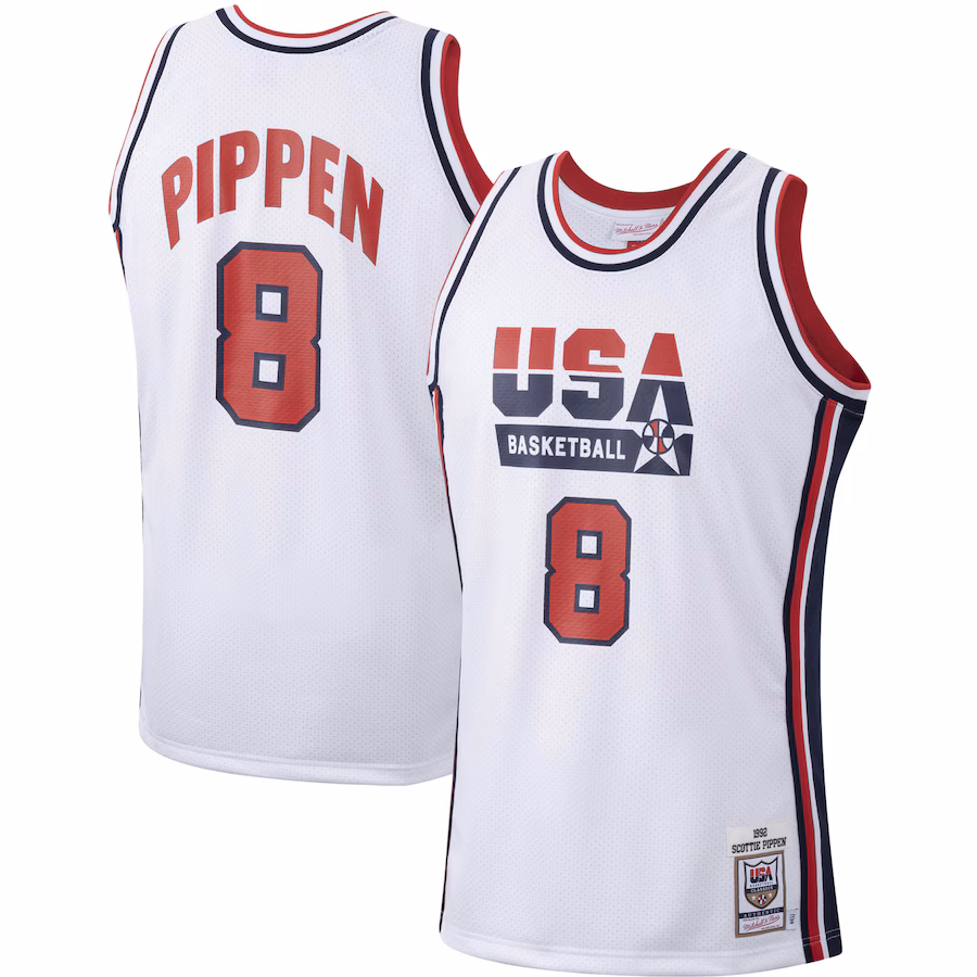 Men's USA Basketball Scottie Pippen Mitchell & Ness White 1992 Authentic Jersey - Jersey