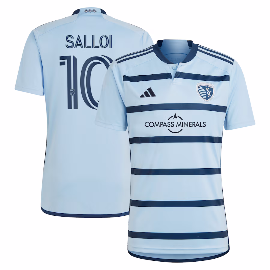 Men's Sporting Kansas City Daniel Salloi adidas Light Blue 2024 Hoops 4.0 Replica Player Jersey - Jersey
