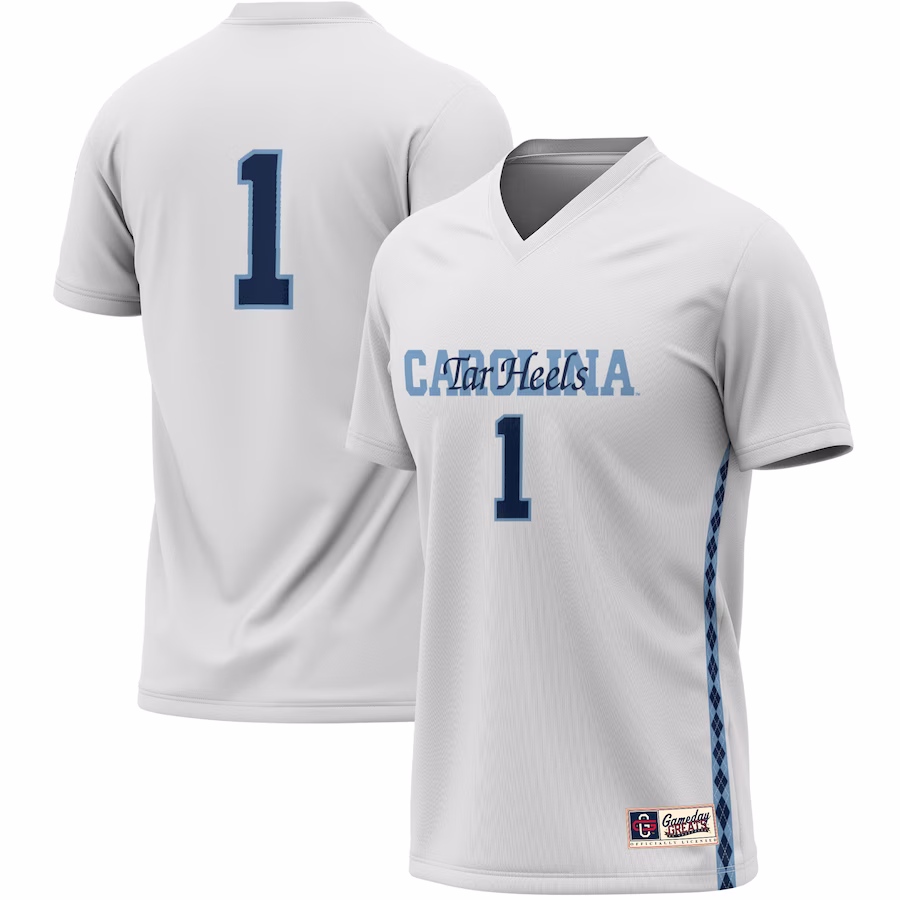 #1 North Carolina Tar Heels GameDay Greats Youth Women's Soccer Lightweight Fashion Jersey - White - Jersey