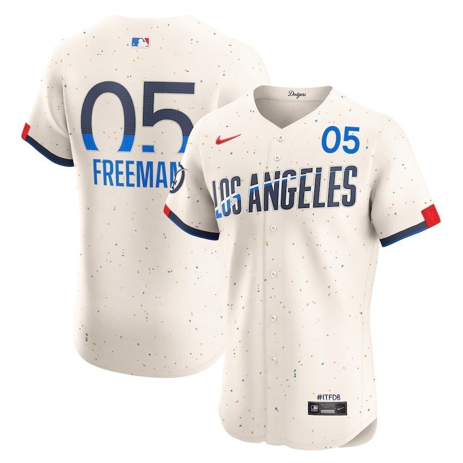 Men's Los Angeles Dodgers Freddie Freeman Nike Cream City Connect Elite Player Jersey - Jersey