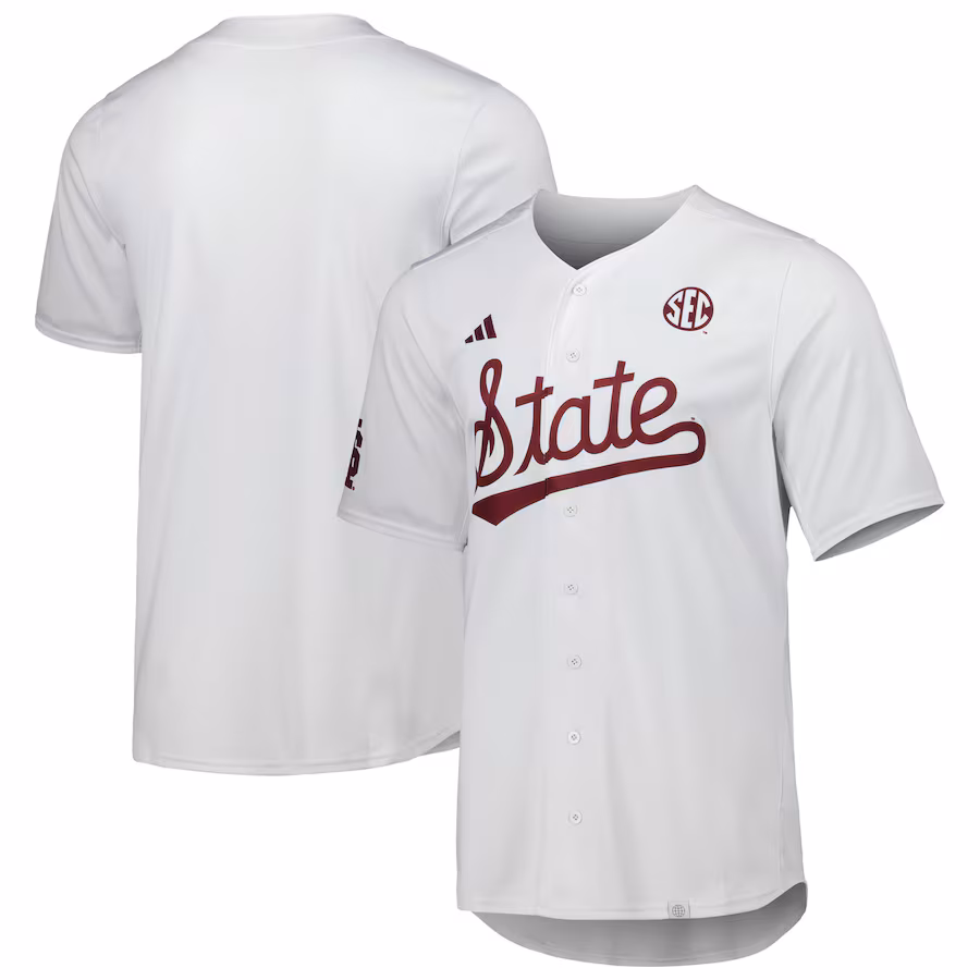 Men's adidas White Mississippi State Bulldogs Team Baseball Jersey - Jersey