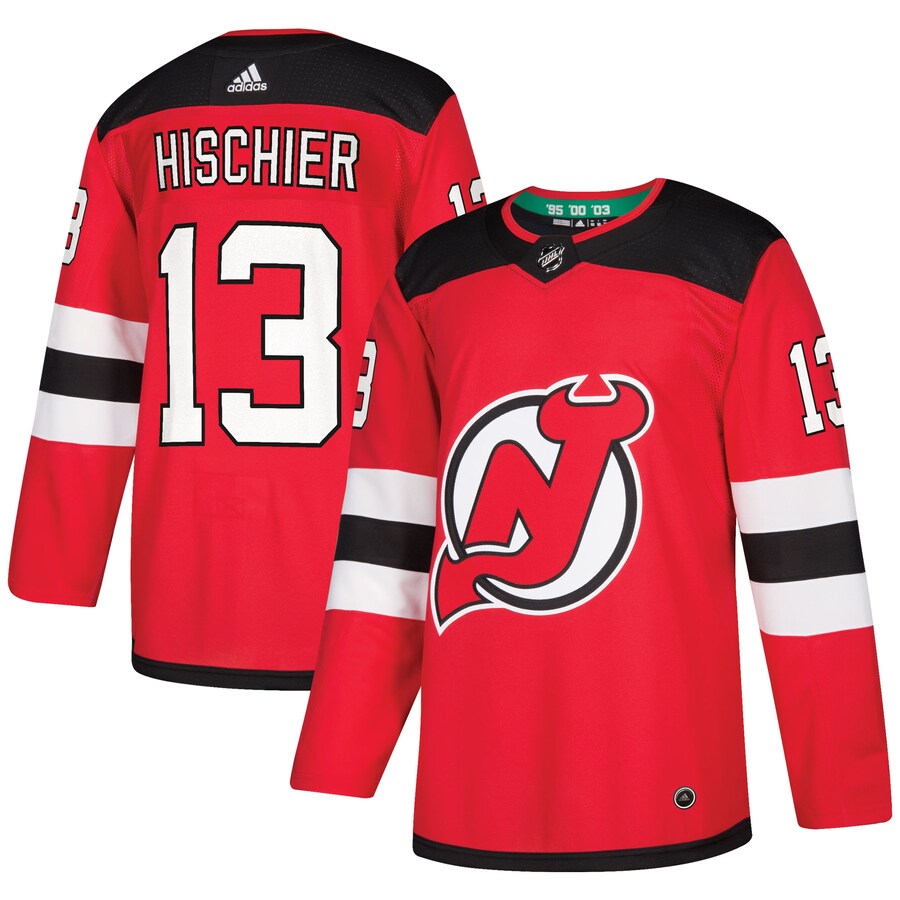 Men's New Jersey Devils Nico Hischier adidas Red Authentic Player Jersey - Jersey