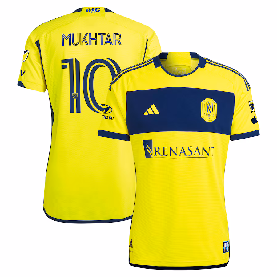 Men's Nashville SC Hany Mukhtar adidas Yellow 2024 The 615 Kit Authentic Player Jersey - Jersey