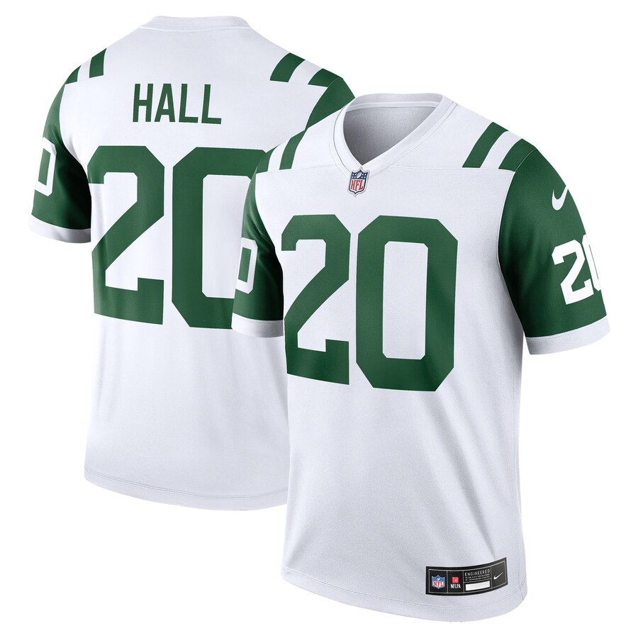 Men's New York Jets Breece Hall Nike White Legend Player Performance Top - Jersey
