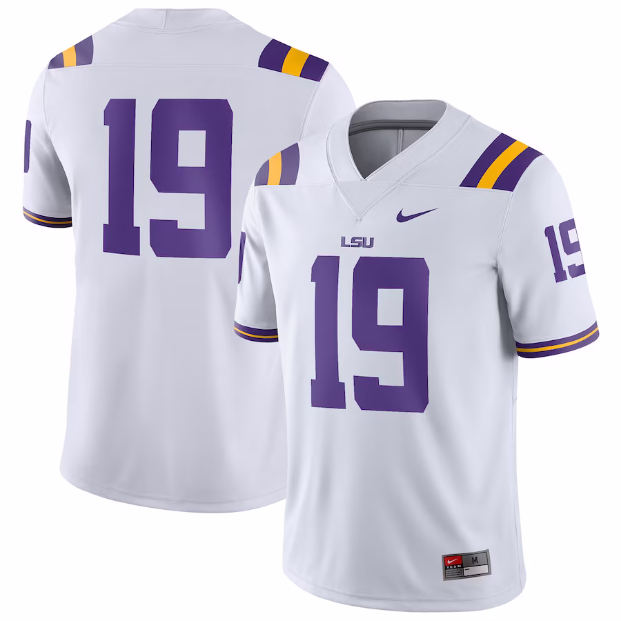 #19 LSU Tigers Nike Game Jersey - White - Jersey