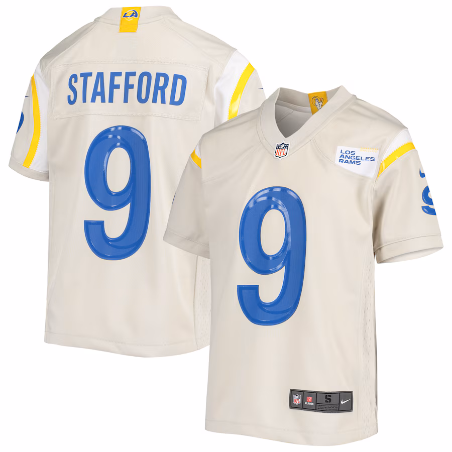 Youth Los Angeles Rams Matthew Stafford Nike Cream Game Jersey - Jersey