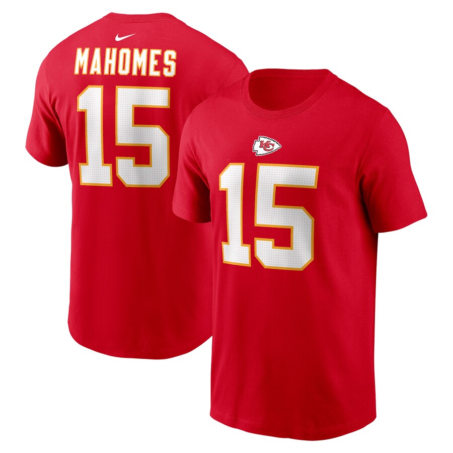 Men's Kansas City Chiefs Patrick Mahomes Nike Red Player Name & Number T-Shirt - Jersey