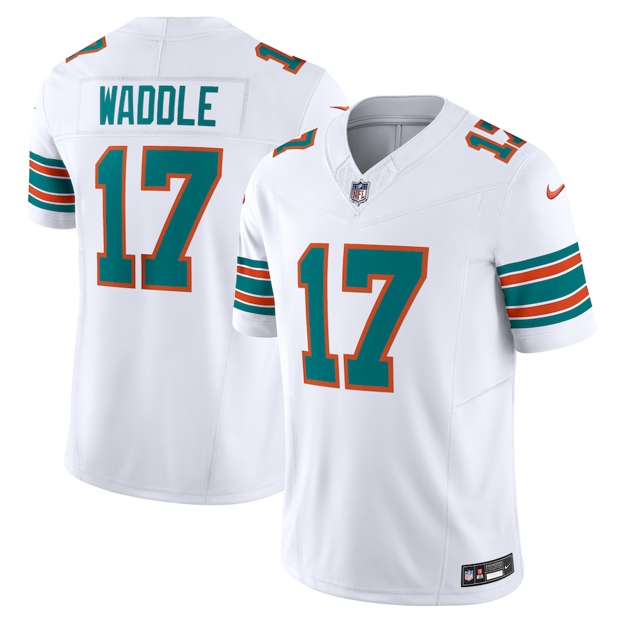 Men's Miami Dolphins Jaylen Waddle Nike White Vapor F.U.S.E. Limited Jersey - Jersey