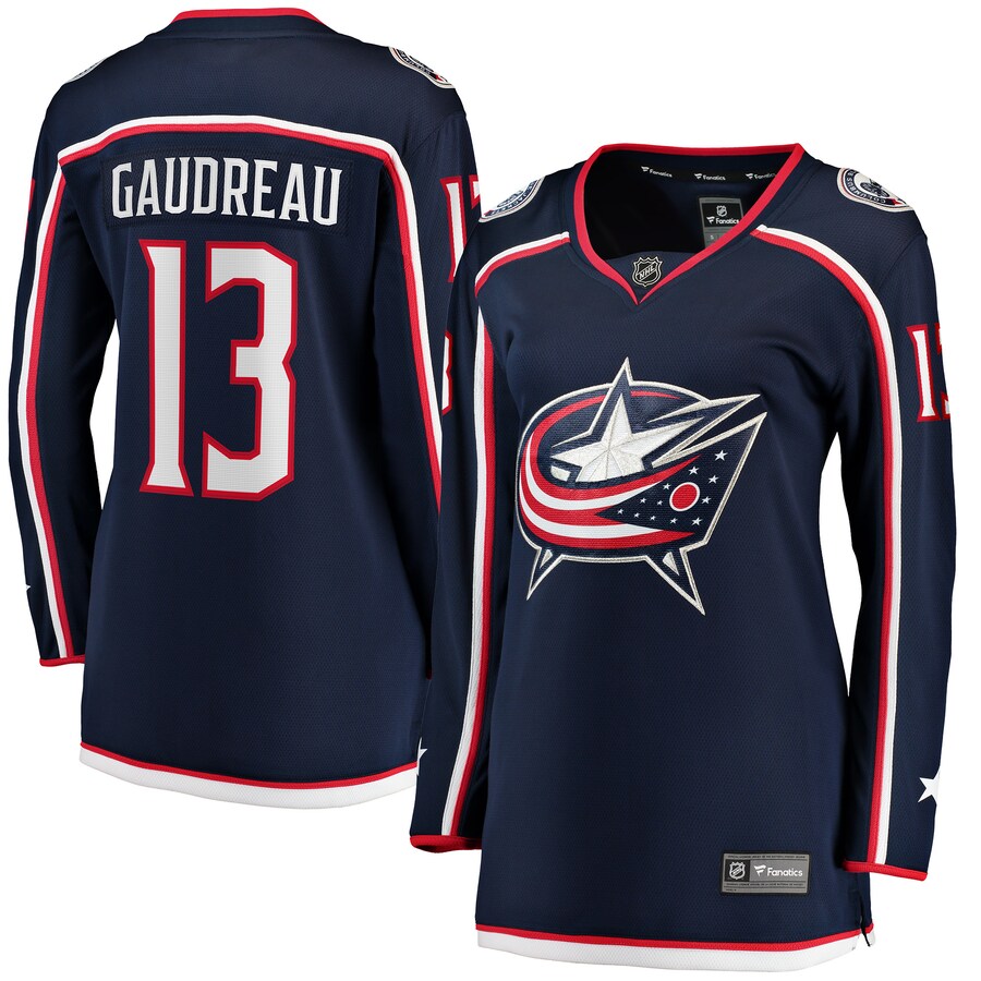 Women's Columbus Blue Jackets Johnny Gaudreau Fanatics Branded Navy 2022 Breakaway Player Jersey - Jersey