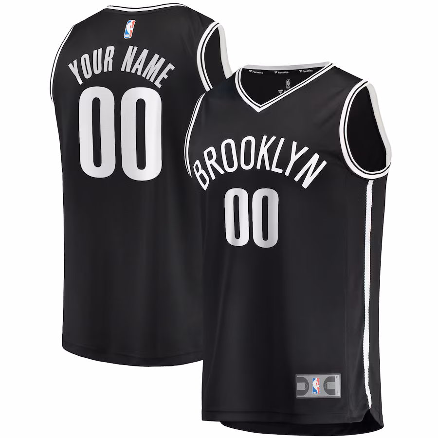 Youth Brooklyn Nets Fanatics Black Fast Break Custom Replica Jersey - Icon Edition - Jersey
