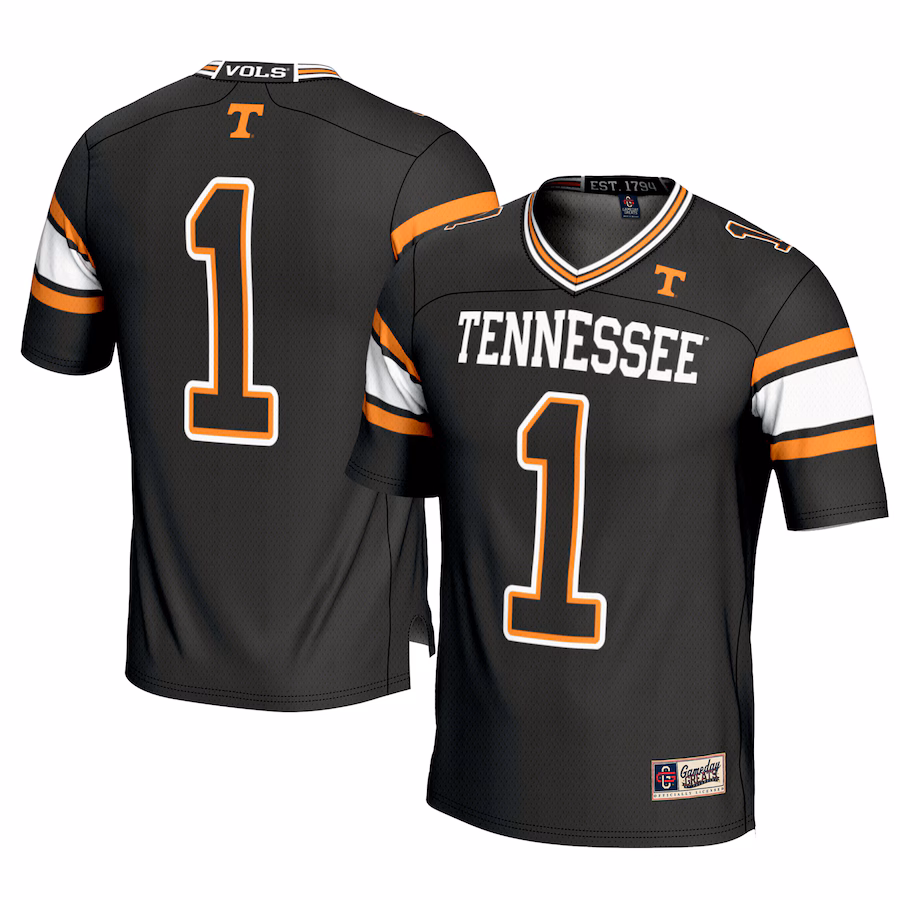 Men's GameDay Greats #1 Black Tennessee Volunteers Football Jersey - Jersey