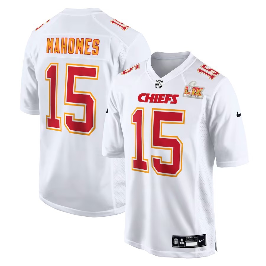 Men's Kansas City Chiefs Patrick Mahomes Nike Tundra White Super Bowl LIX Fashion Game Jersey - Jersey