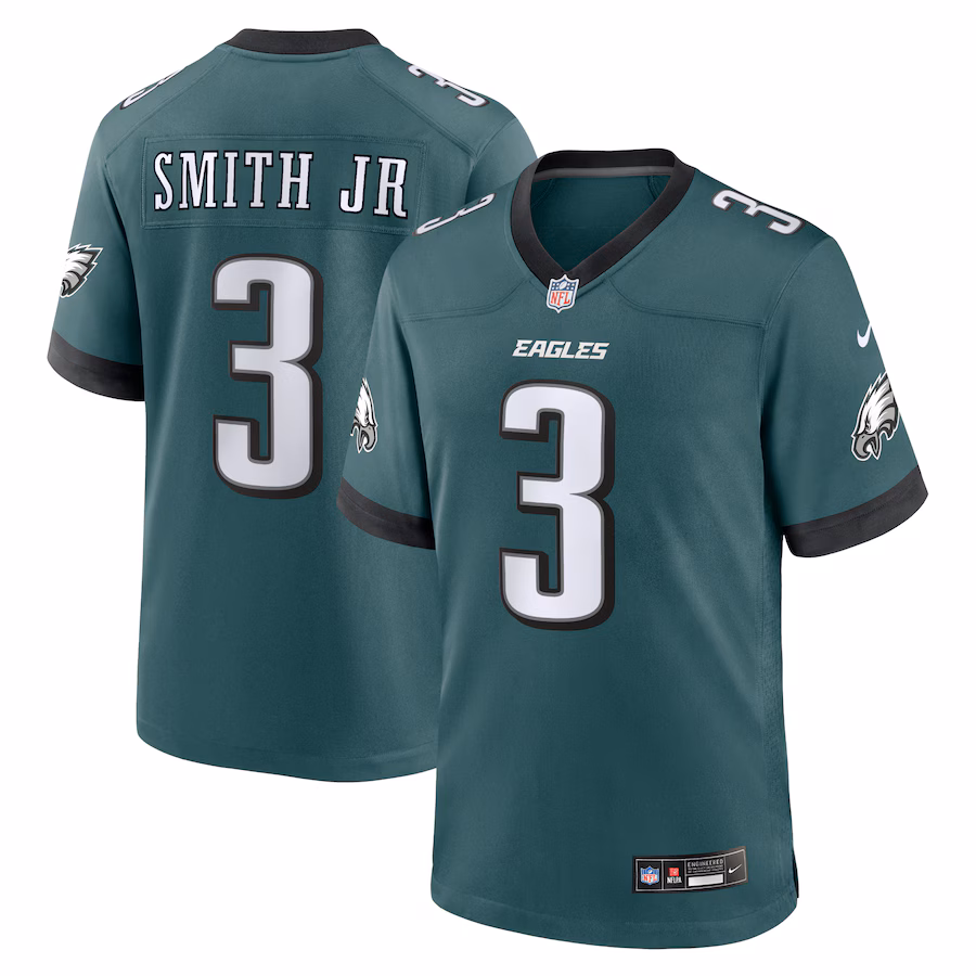 Men's Philadelphia Eagles Nolan Smith Nike Midnight Green Team Game Jersey - Jersey