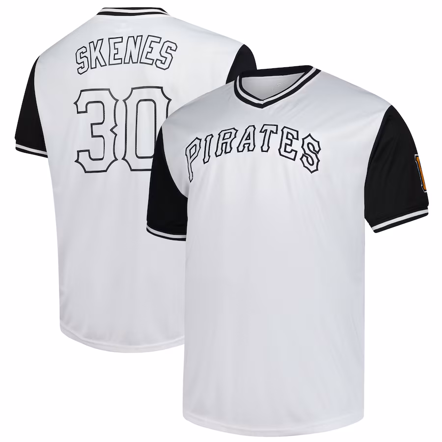 Men's Pittsburgh Pirates Paul Skenes Profile White Big & Tall Birdeye T-Shirt - Jersey