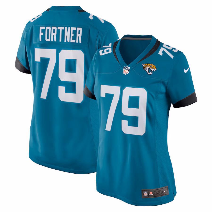 Women's Jacksonville Jaguars Luke Fortner Nike Teal Game Jersey - Jersey
