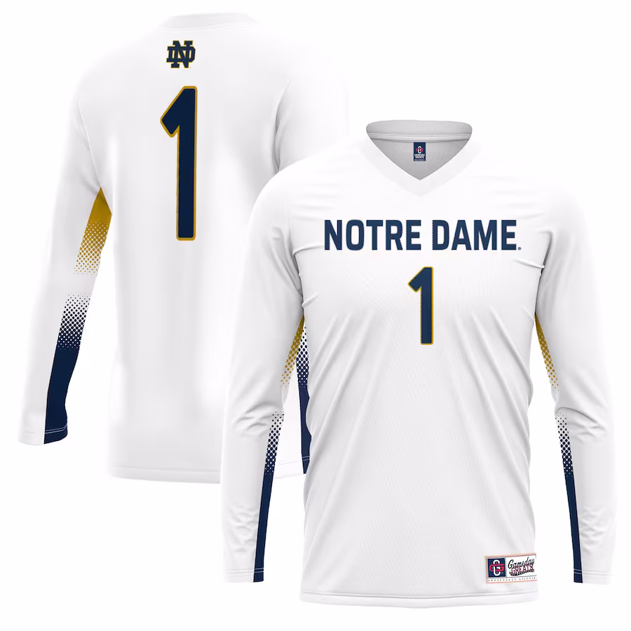#1 Notre Dame Fighting Irish GameDay Greats Unisex Lightweight Volleyball Jersey - White - Jersey