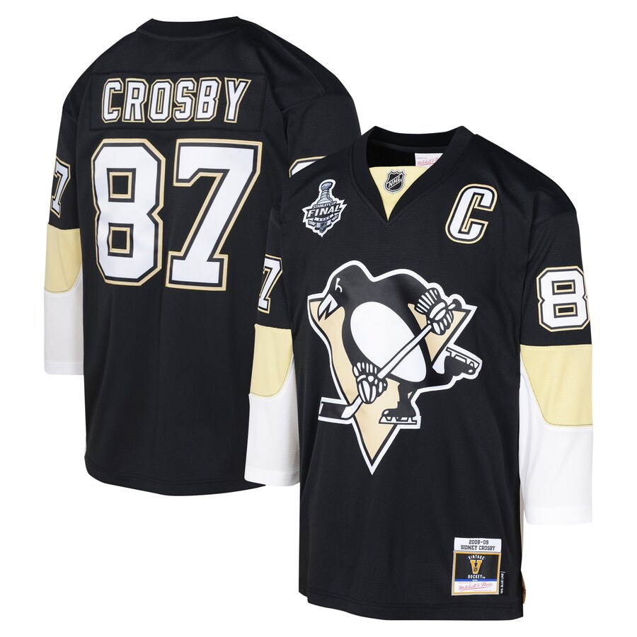Youth Pittsburgh Penguins Sidney Crosby Mitchell & Ness Black 2008 Blue Line Player Jersey - Jersey