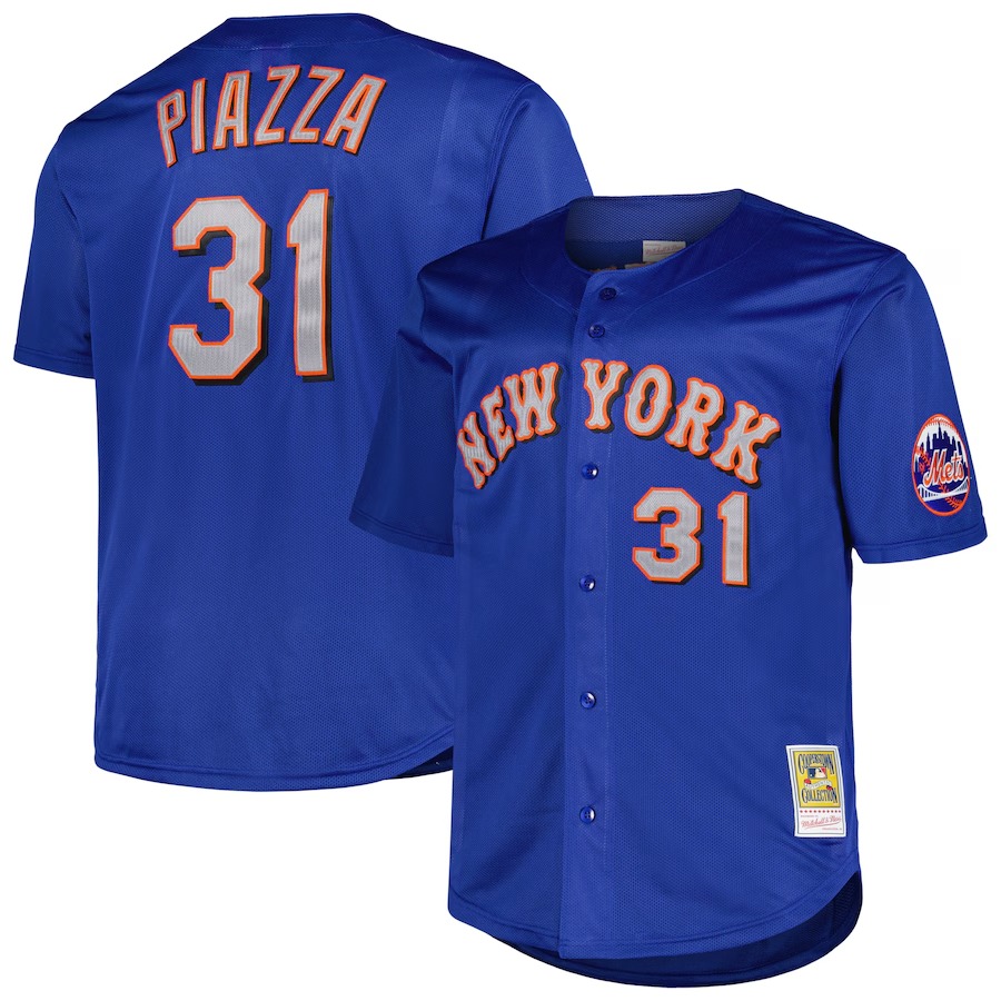 Men's New York Mets Mike Piazza Mitchell & Ness Royal Big & Tall Cooperstown Collection Mesh Batting Practice Jersey - Jersey