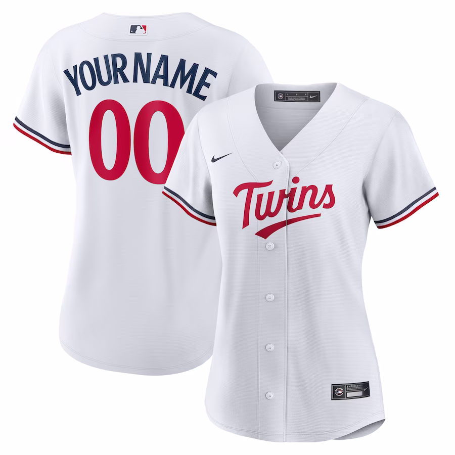 Women's Minnesota Twins Nike White Home Replica Custom Jersey - Jersey