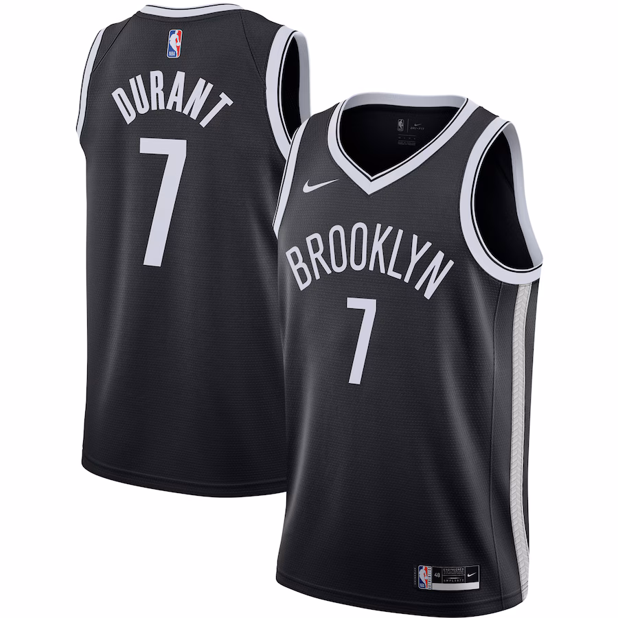 Men's Brooklyn Nets Kevin Durant Nike Black 2020/21 Swingman Jersey - Icon Edition - Jersey