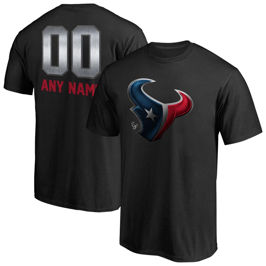 Men's Houston Texans Black Personalized Midnight Mascot T-Shirt - Jersey
