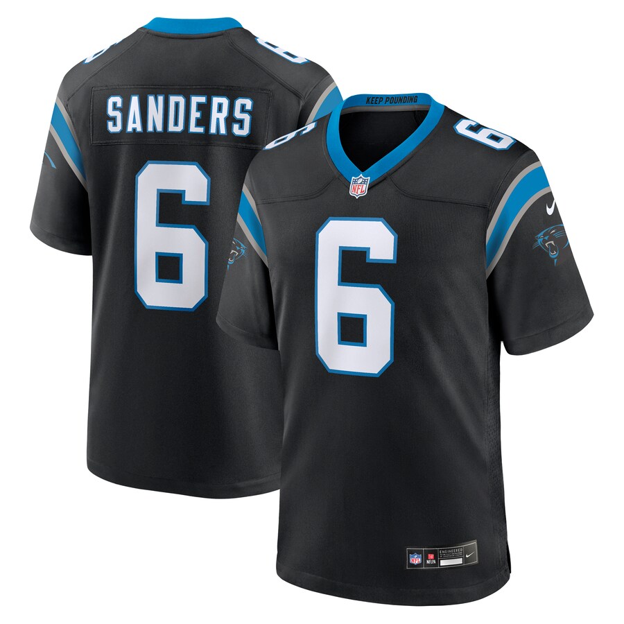 Men's Carolina Panthers Miles Sanders Nike Black Game Player Jersey - Jersey