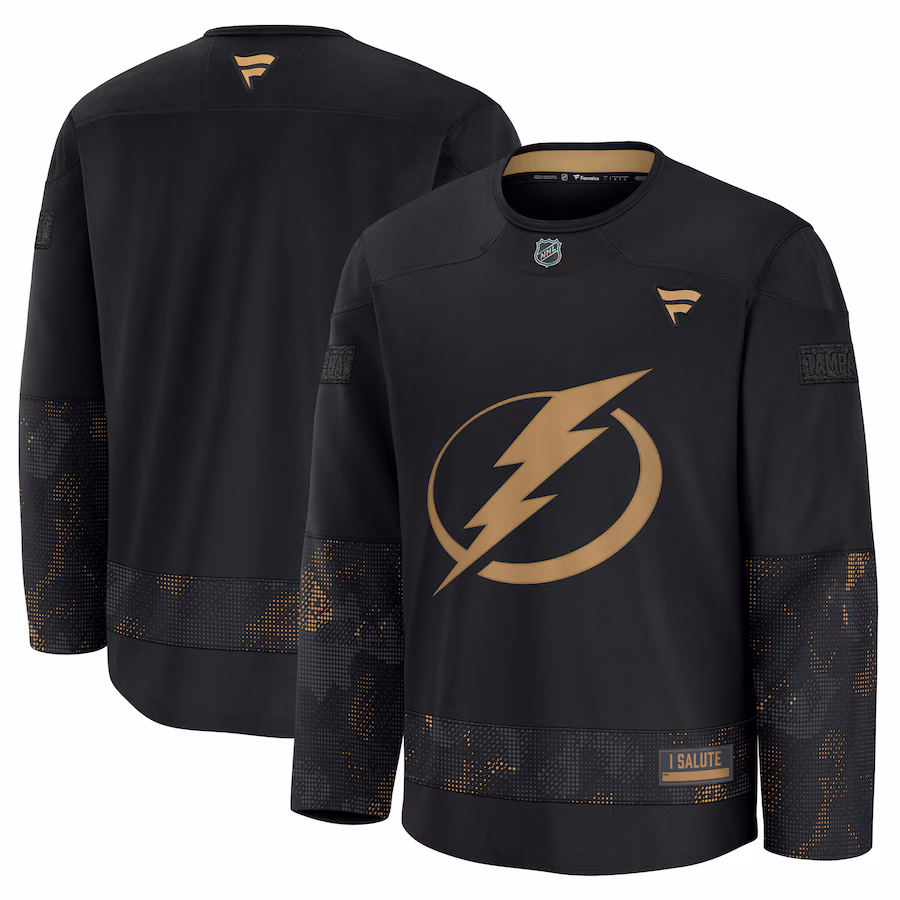 Men's Tampa Bay Lightning Fanatics Black 2024 Military Appreciation Practice Jersey - Jersey
