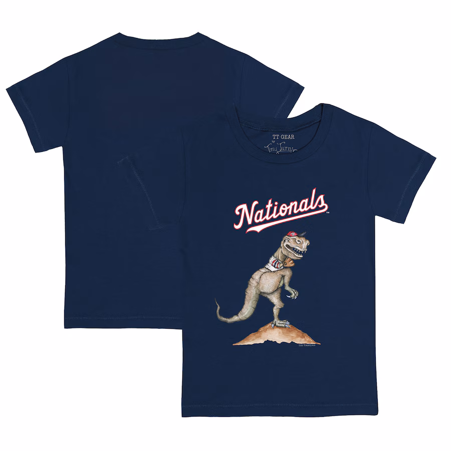 Youth Washington Nationals Tiny Turnip Navy TT Rex T-Shirt - Jersey
