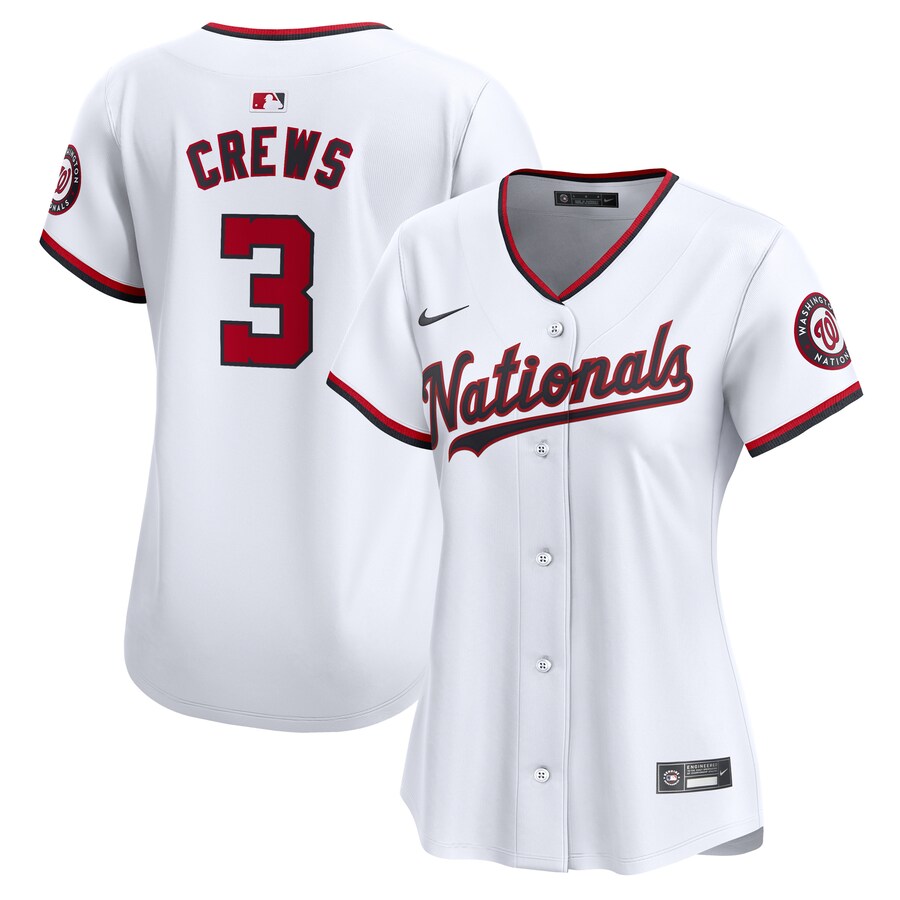 Women's Washington Nationals Dylan Crews Nike White Home Limited Player Jersey - Jersey