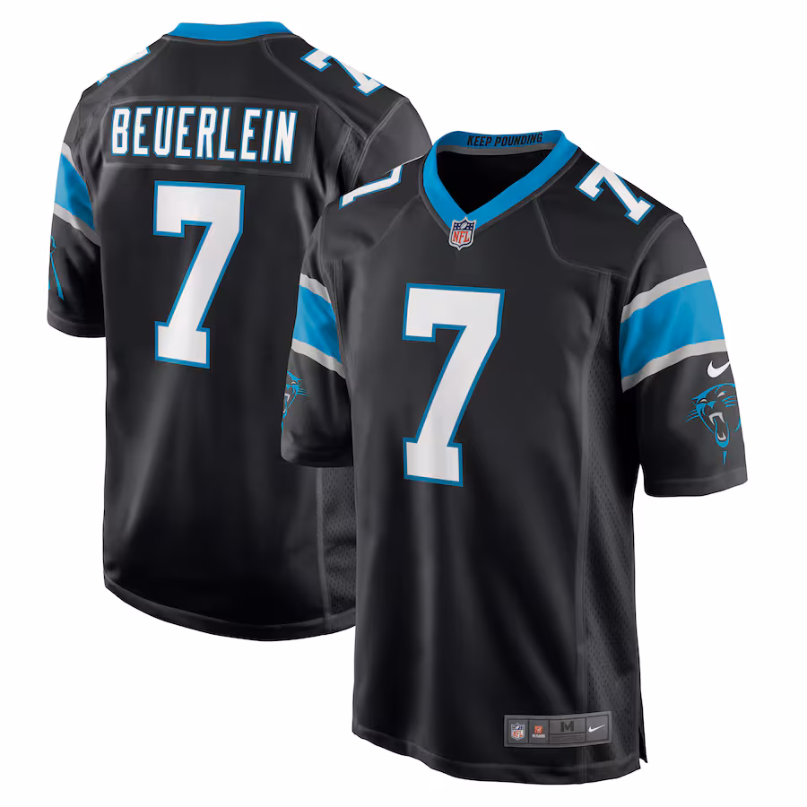 Men's Carolina Panthers Steve Beuerlein Nike Black Retired Player Jersey - Jersey