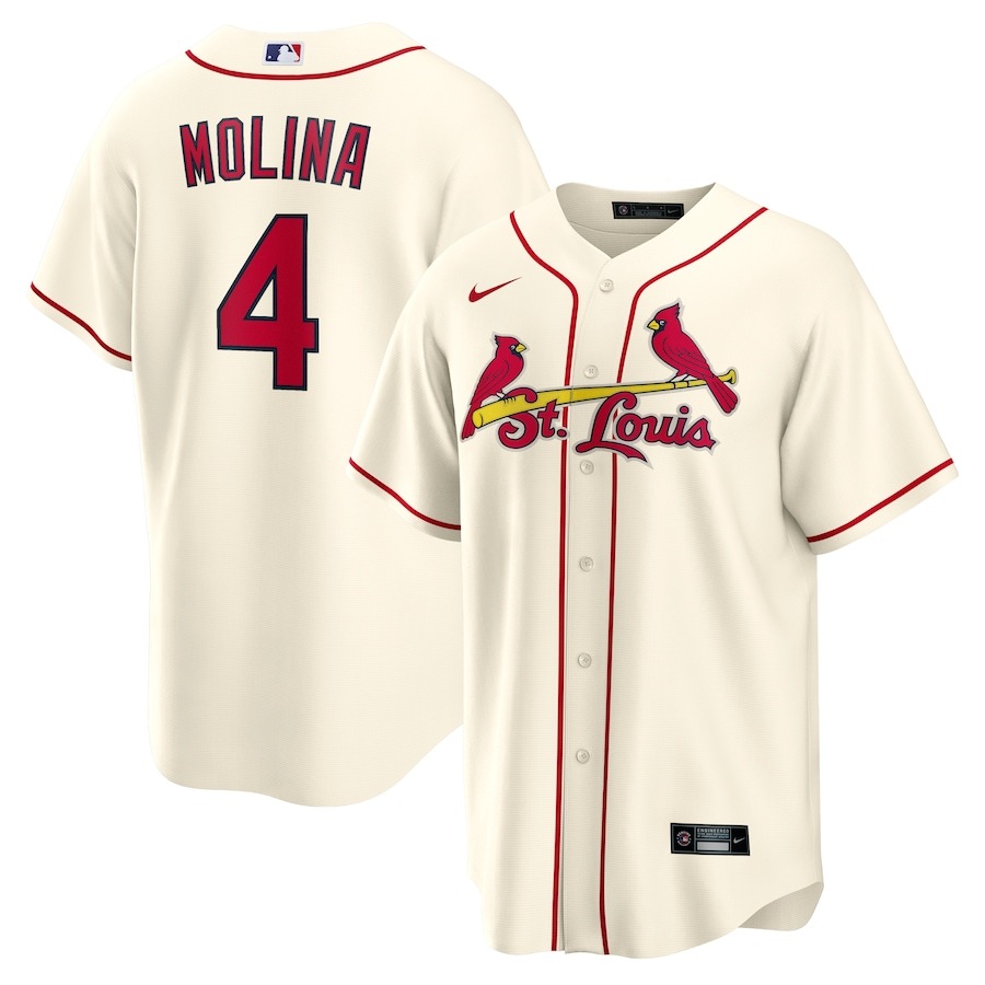 Men's St. Louis Cardinals Yadier Molina Nike Cream Alternate Replica Player Name Jersey - Jersey