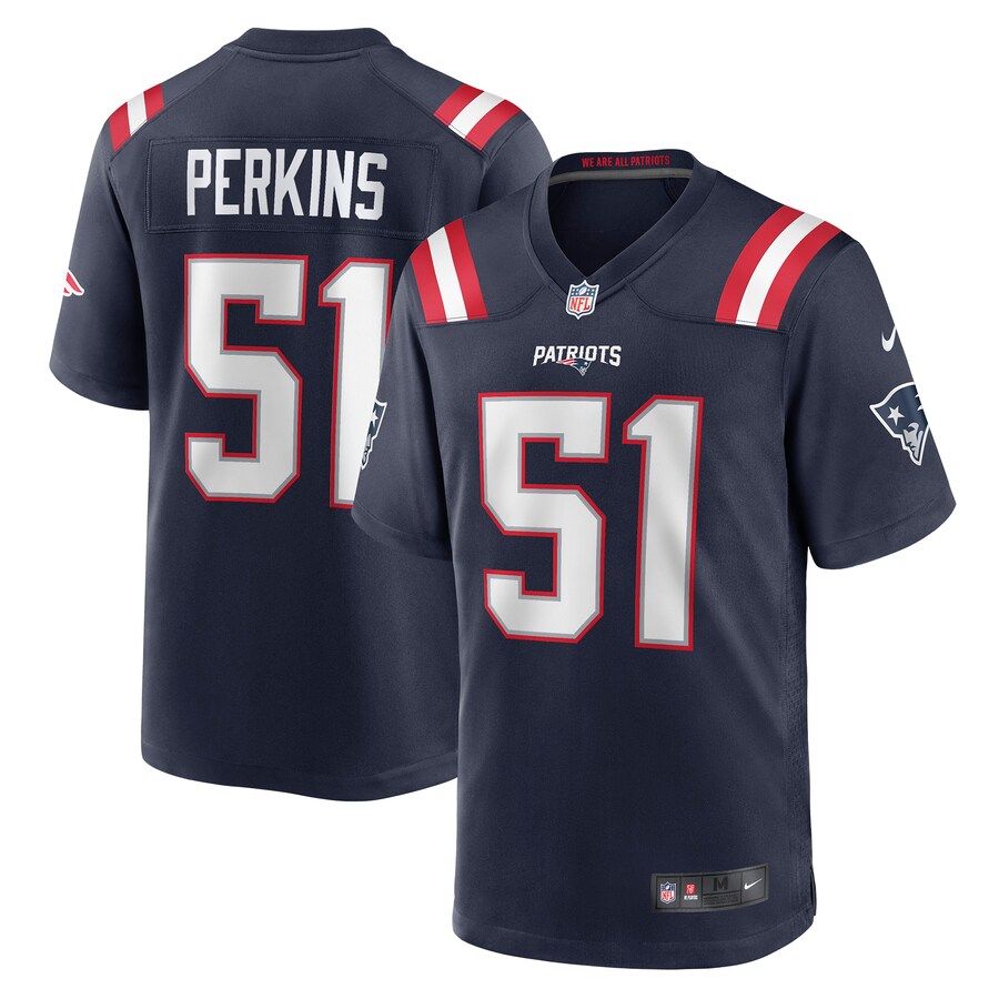 Men's New England Patriots Ronnie Perkins Nike Navy Game Jersey - Jersey