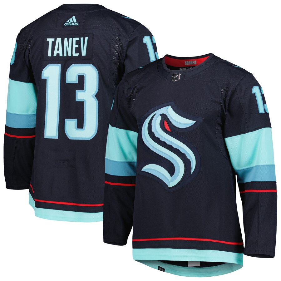 Men's Seattle Kraken Brandon Tanev adidas Navy Home Primegreen Authentic Pro Player Jersey - Jersey