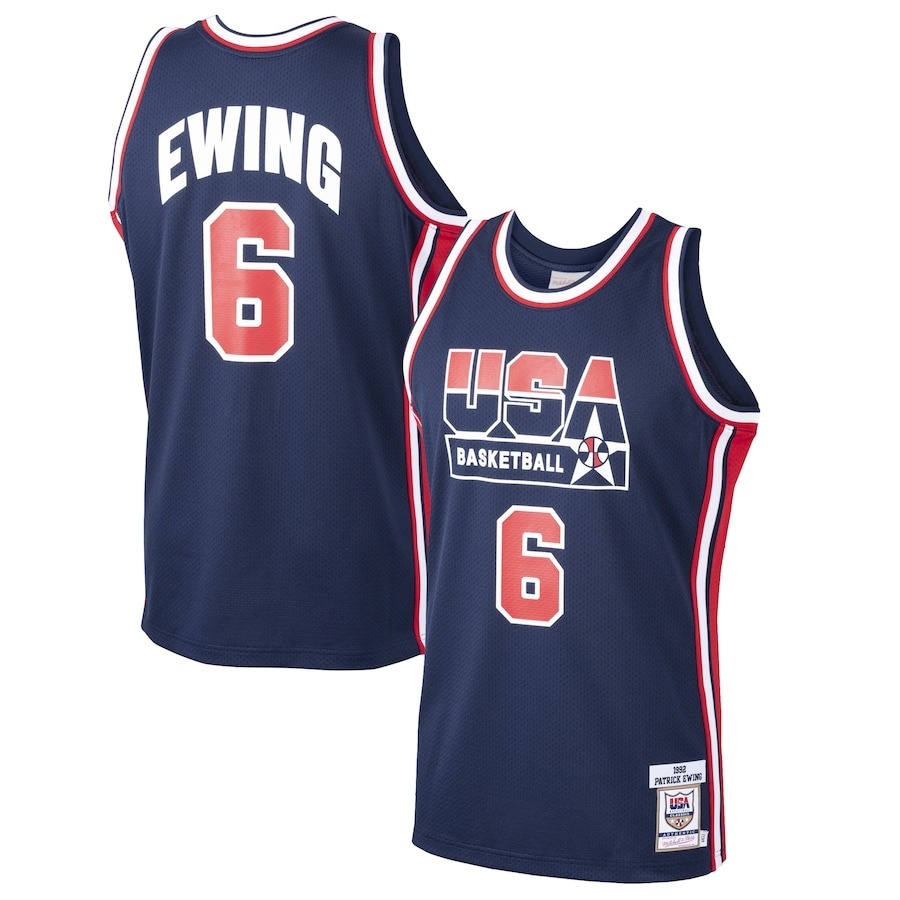 Men's USA Basketball Patrick Ewing Mitchell & Ness Navy 1992 Dream Team Authentic Jersey - Jersey