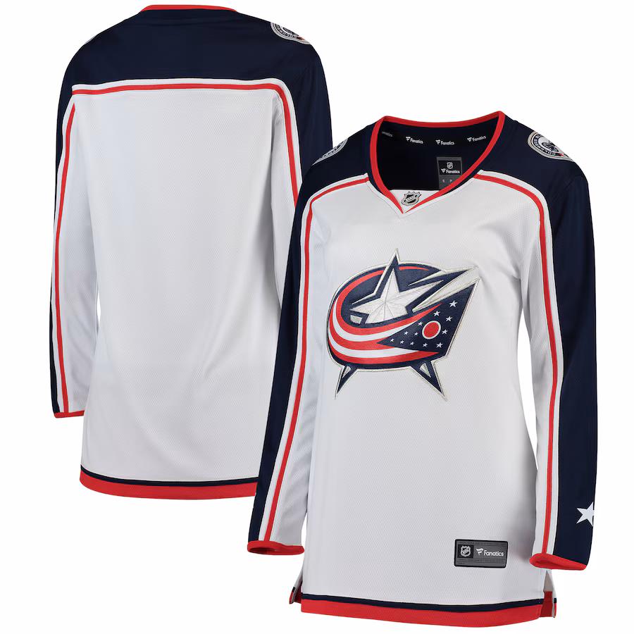 Women's Columbus Blue Jackets Fanatics White Away Breakaway Jersey - Jersey
