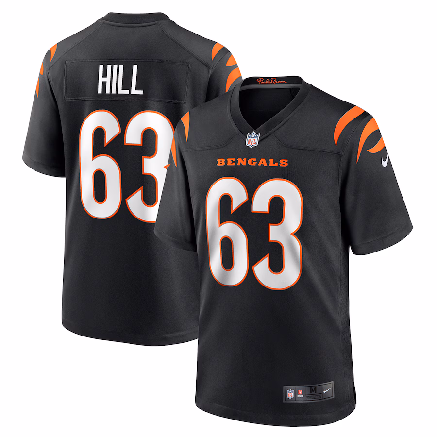 Men's Cincinnati Bengals Trey Hill Nike Black Game Jersey - Jersey
