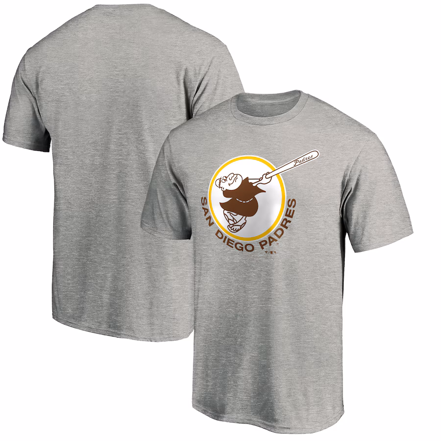 Men's San Diego Padres Heather Gray Cooperstown Collection Forbes T-Shirt - Jersey